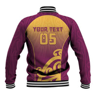 Custom Waiuku College Baseball Jacket Maori Koru Pattern