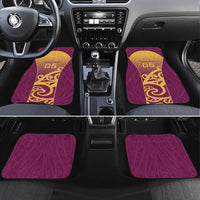 Custom Waiuku College Car Mats Maori Koru Pattern LT05 Set 4pcs Maroon - Polynesian Pride