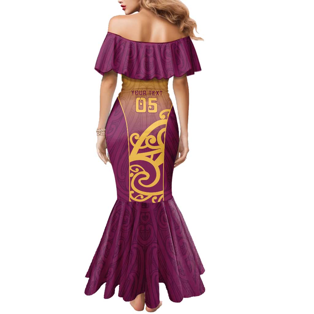 Custom Waiuku College Family Matching Mermaid Dress and Hawaiian Shirt Maori Koru Pattern LT05 - Polynesian Pride