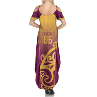 Custom Waiuku College Family Matching Summer Maxi Dress and Hawaiian Shirt Maori Koru Pattern LT05 - Polynesian Pride