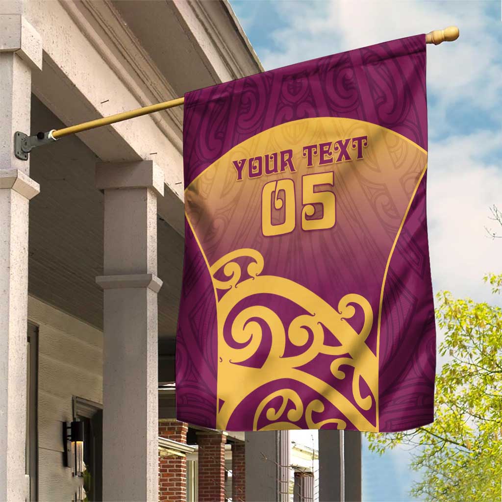 Custom Waiuku College Garden Flag Maori Koru Pattern LT05 House Flag Maroon - Polynesian Pride
