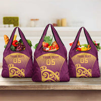 Custom Waiuku College Grocery Bag Maori Koru Pattern