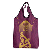 Custom Waiuku College Grocery Bag Maori Koru Pattern