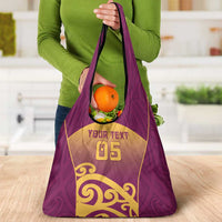 Custom Waiuku College Grocery Bag Maori Koru Pattern