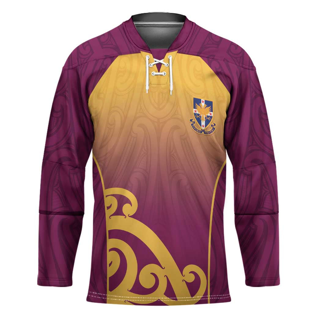 Custom Waiuku College Hockey Jersey Maori Koru Pattern LT05 Unisex Maroon - Polynesian Pride