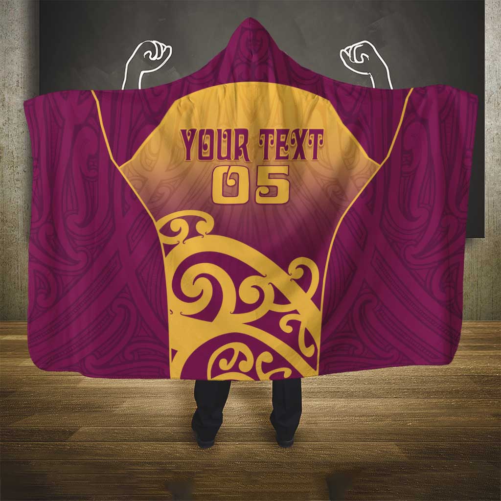 Custom Waiuku College Hooded Blanket Maori Koru Pattern