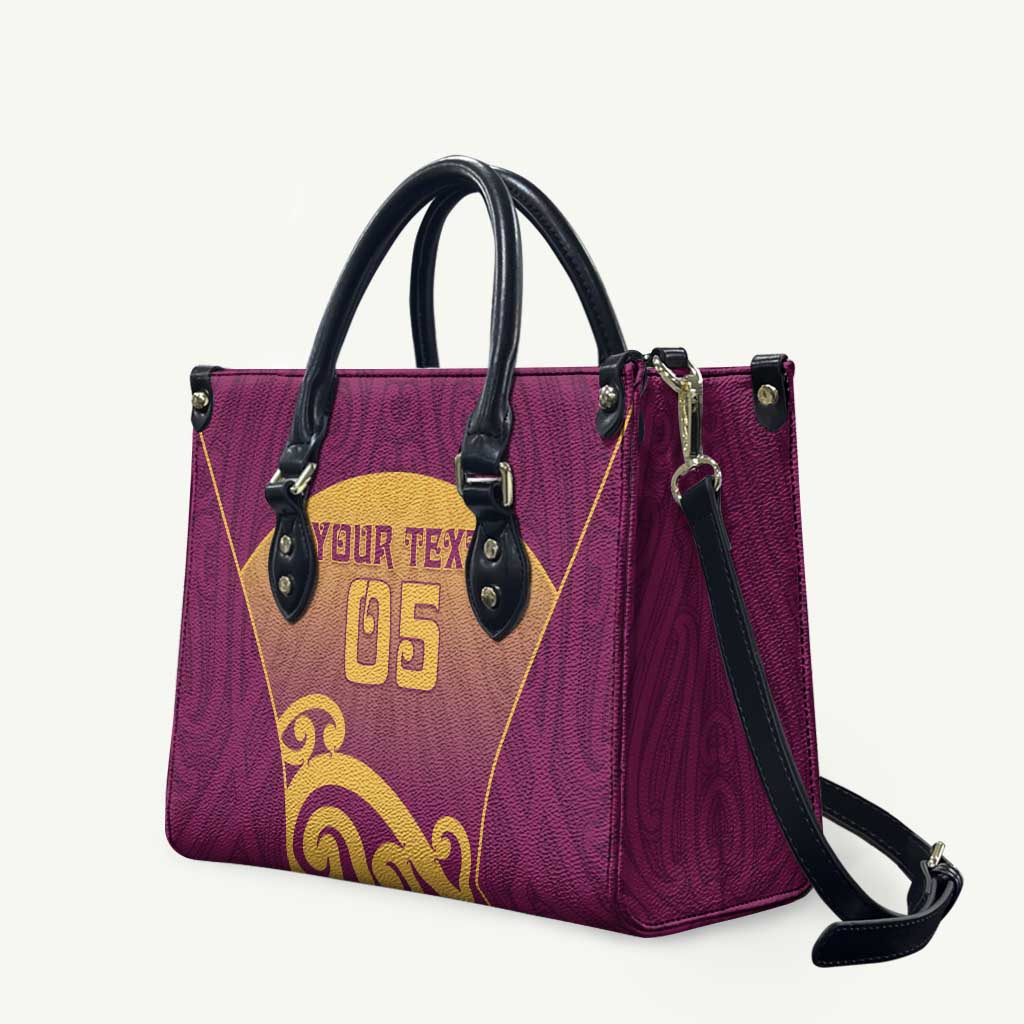 Custom Waiuku College Leather Bag Maori Koru Pattern