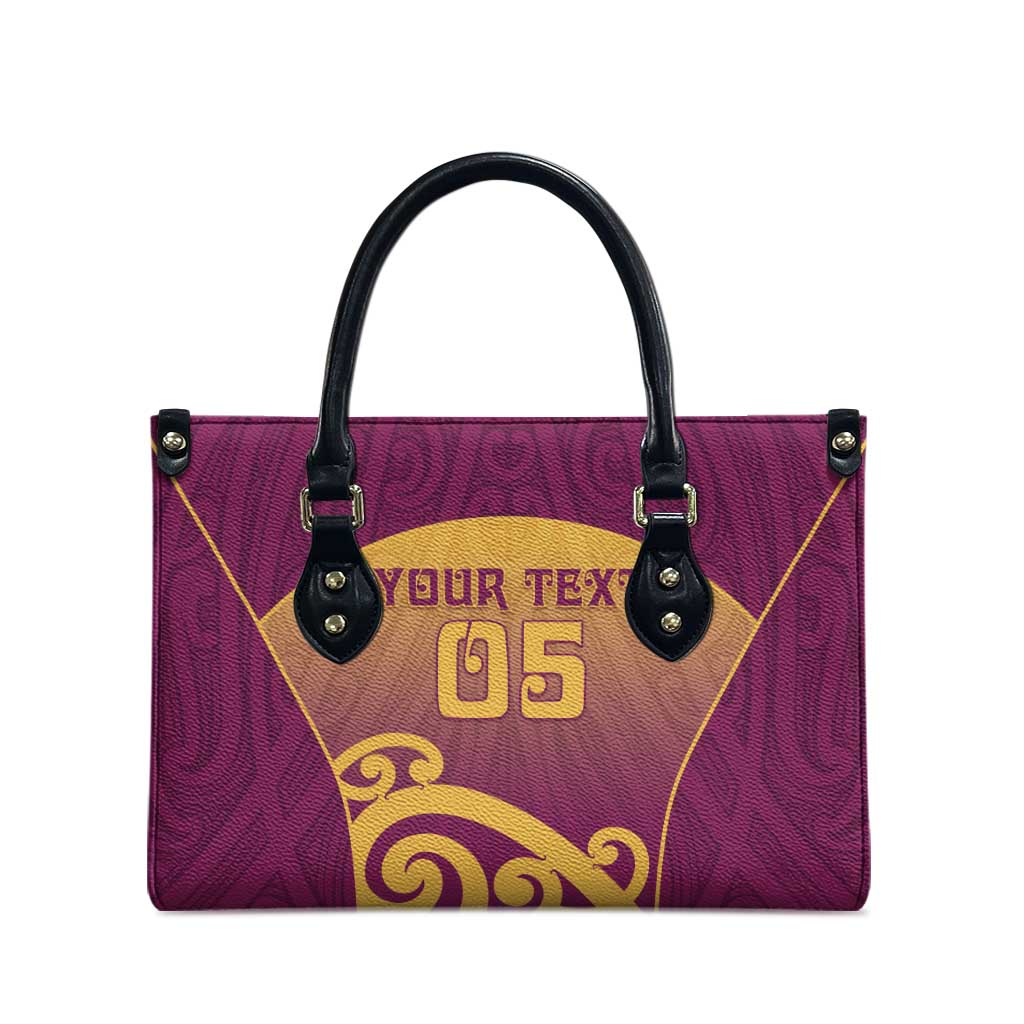 Custom Waiuku College Leather Bag Maori Koru Pattern