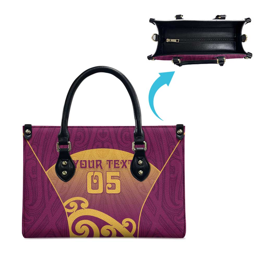 Custom Waiuku College Leather Bag Maori Koru Pattern