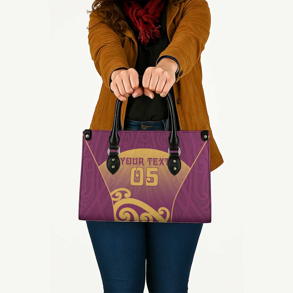 Custom Waiuku College Leather Bag Maori Koru Pattern