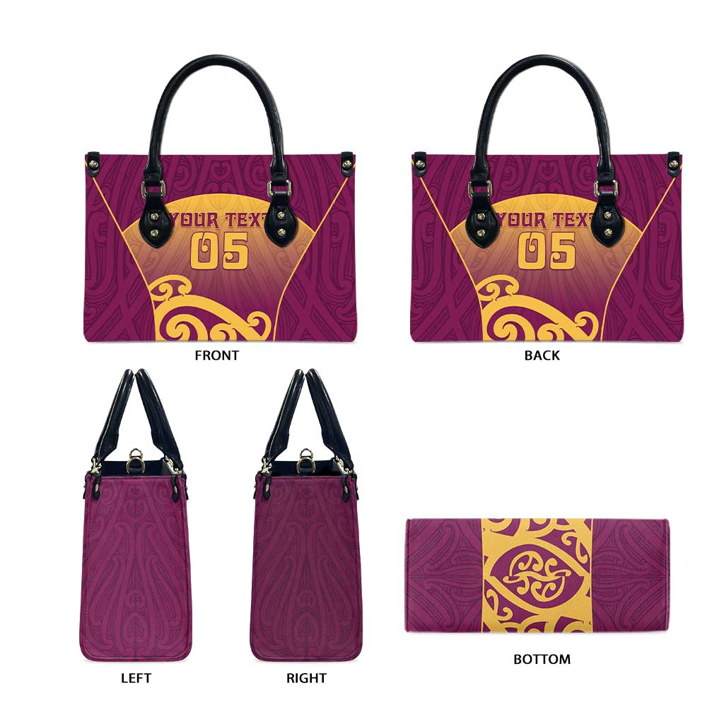 Custom Waiuku College Leather Bag Maori Koru Pattern