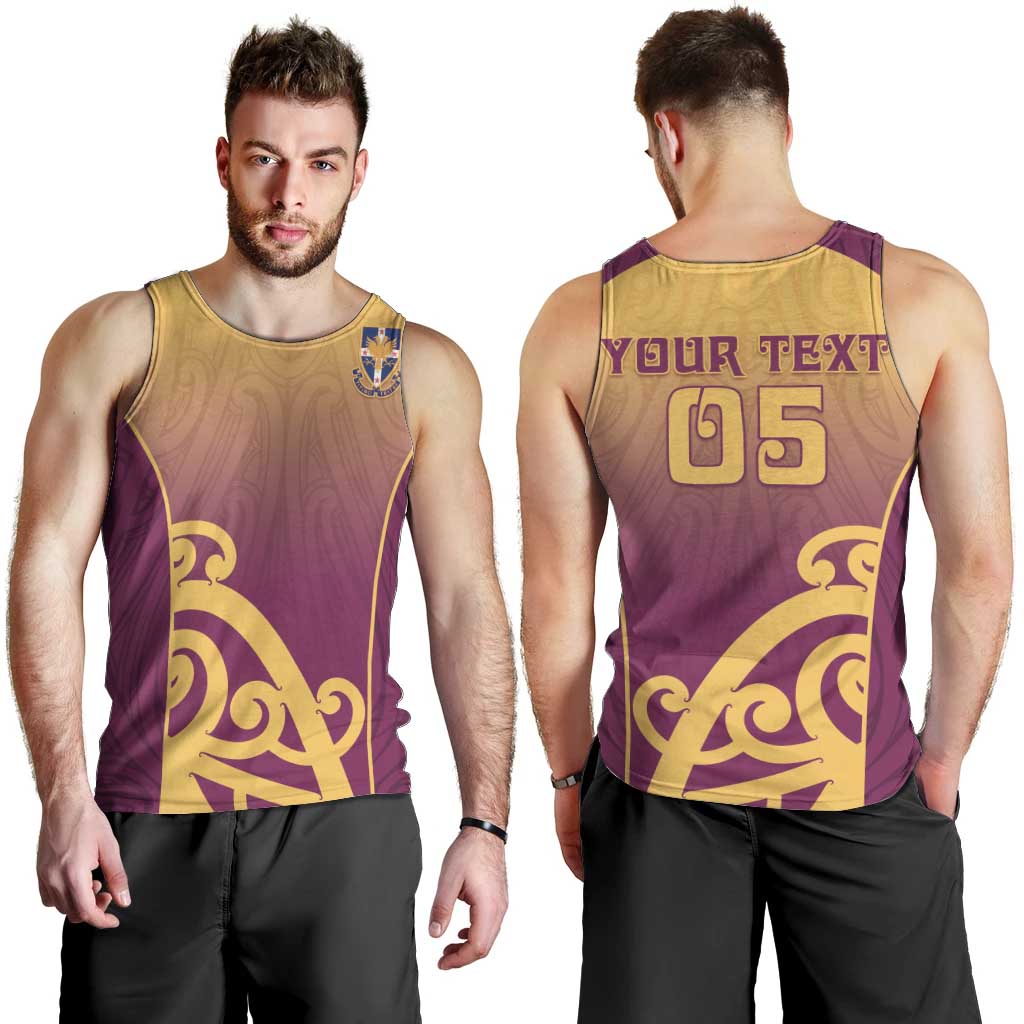 Custom Waiuku College Men Tank Top Maori Koru Pattern
