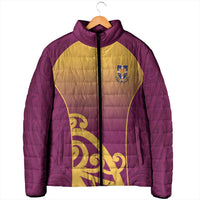 Custom Waiuku College Padded Jacket Maori Koru Pattern LT05 - Polynesian Pride