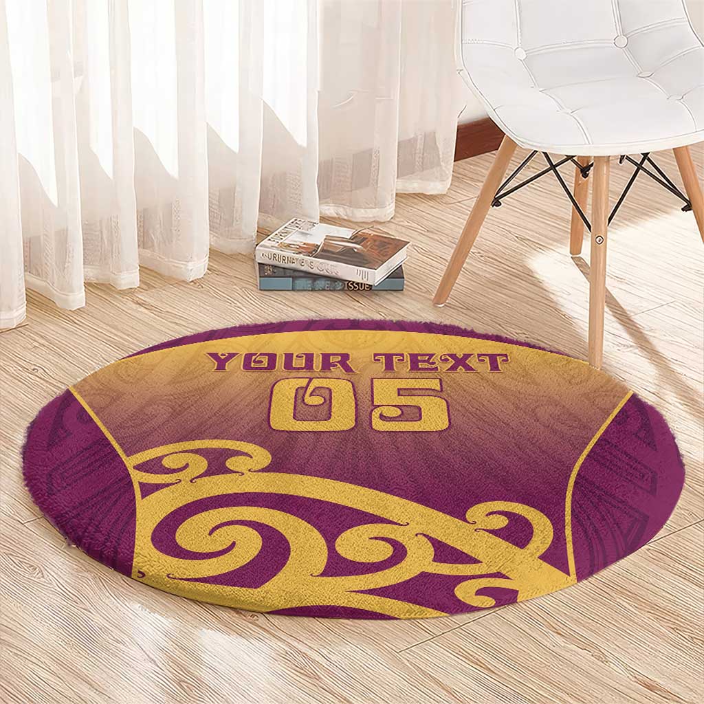 Custom Waiuku College Round Carpet Maori Koru Pattern LT05 - Polynesian Pride