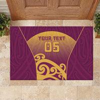 Custom Waiuku College Rubber Doormat Maori Koru Pattern