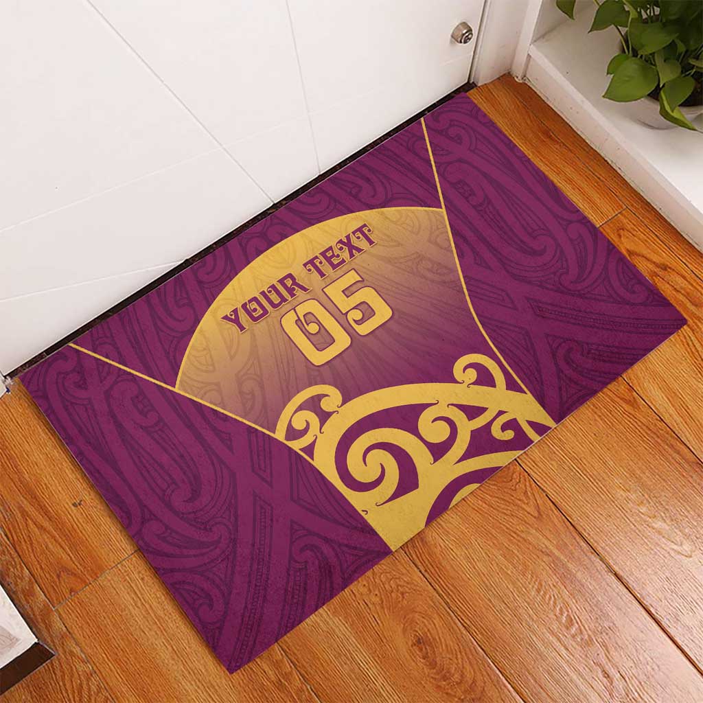 Custom Waiuku College Rubber Doormat Maori Koru Pattern