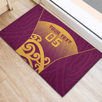 Custom Waiuku College Rubber Doormat Maori Koru Pattern