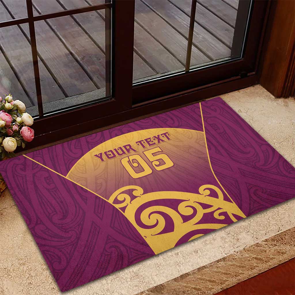 Custom Waiuku College Rubber Doormat Maori Koru Pattern