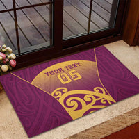 Custom Waiuku College Rubber Doormat Maori Koru Pattern
