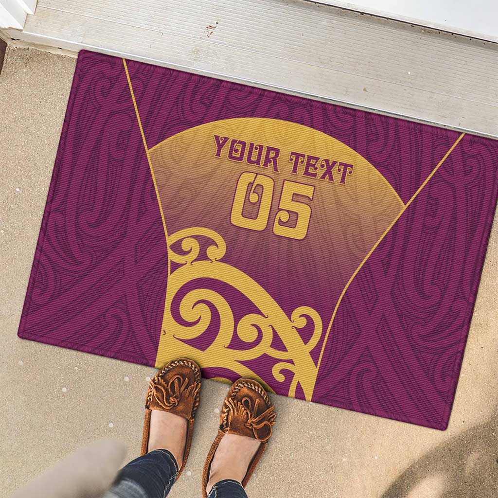 Custom Waiuku College Rubber Doormat Maori Koru Pattern