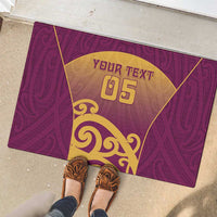 Custom Waiuku College Rubber Doormat Maori Koru Pattern