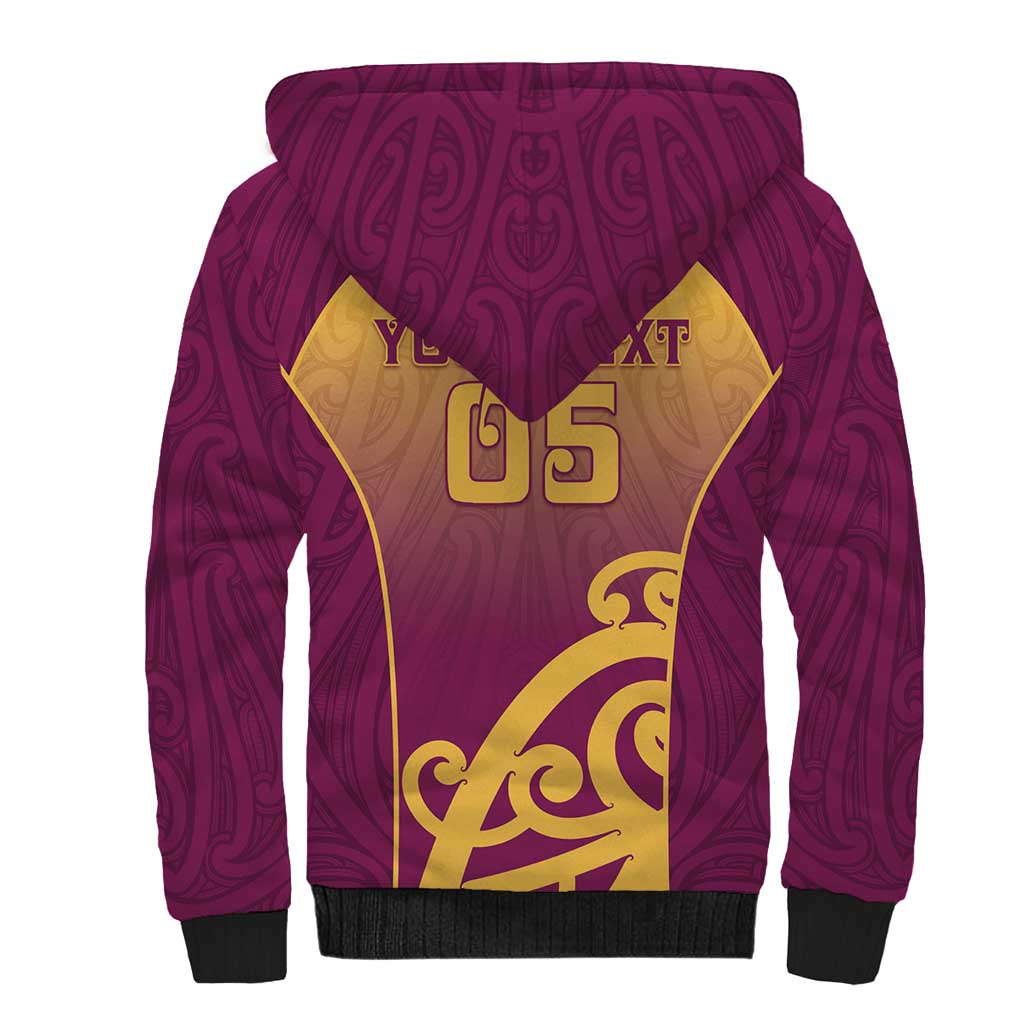 Custom Waiuku College Sherpa Hoodie Maori Koru Pattern