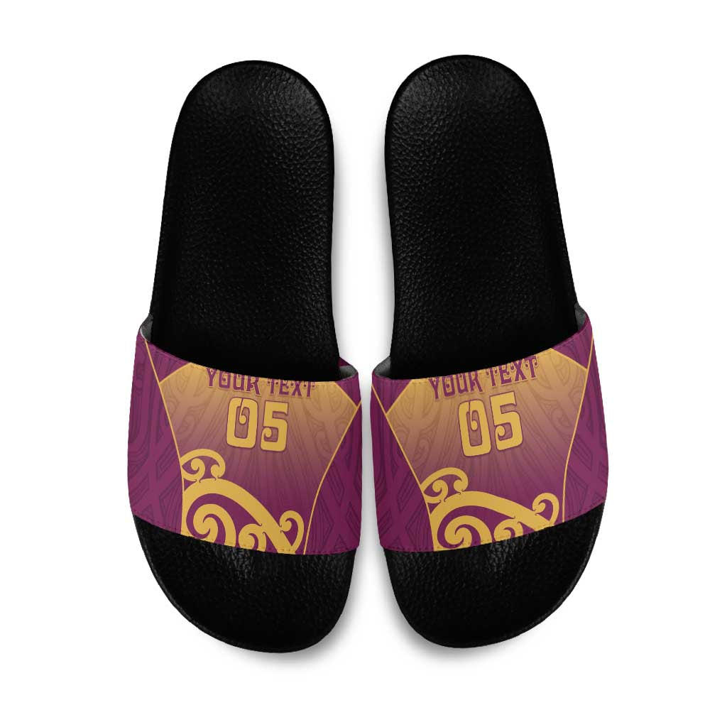 Custom Waiuku College Slide Sandals Maori Koru Pattern