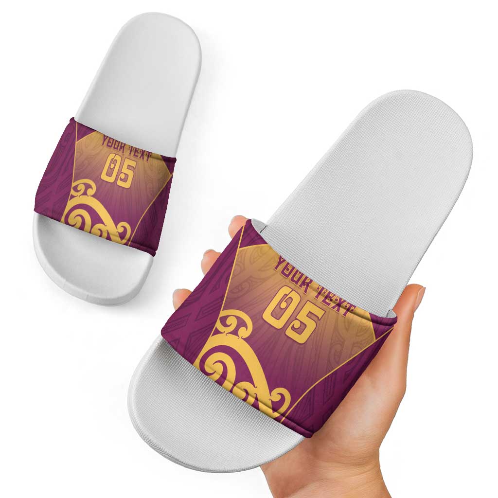 Custom Waiuku College Slide Sandals Maori Koru Pattern
