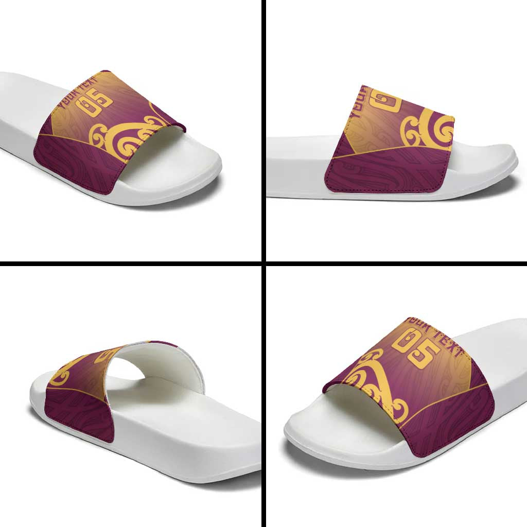 Custom Waiuku College Slide Sandals Maori Koru Pattern