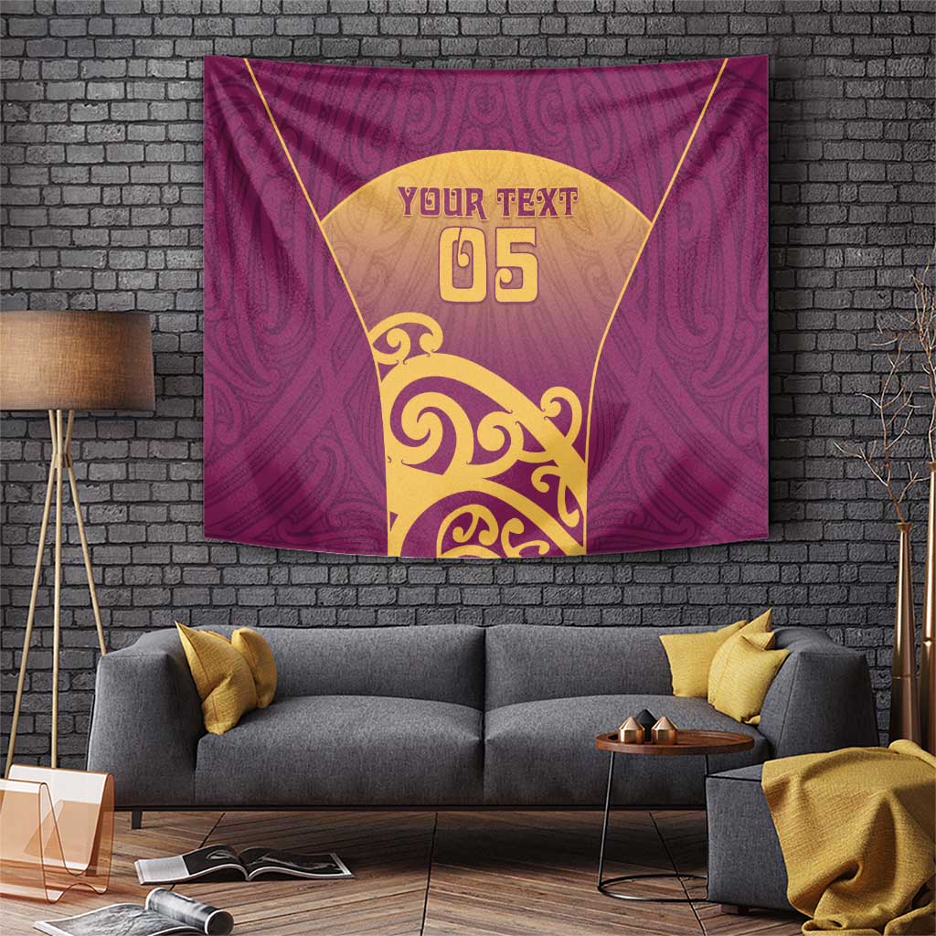 Custom Waiuku College Tapestry Maori Koru Pattern