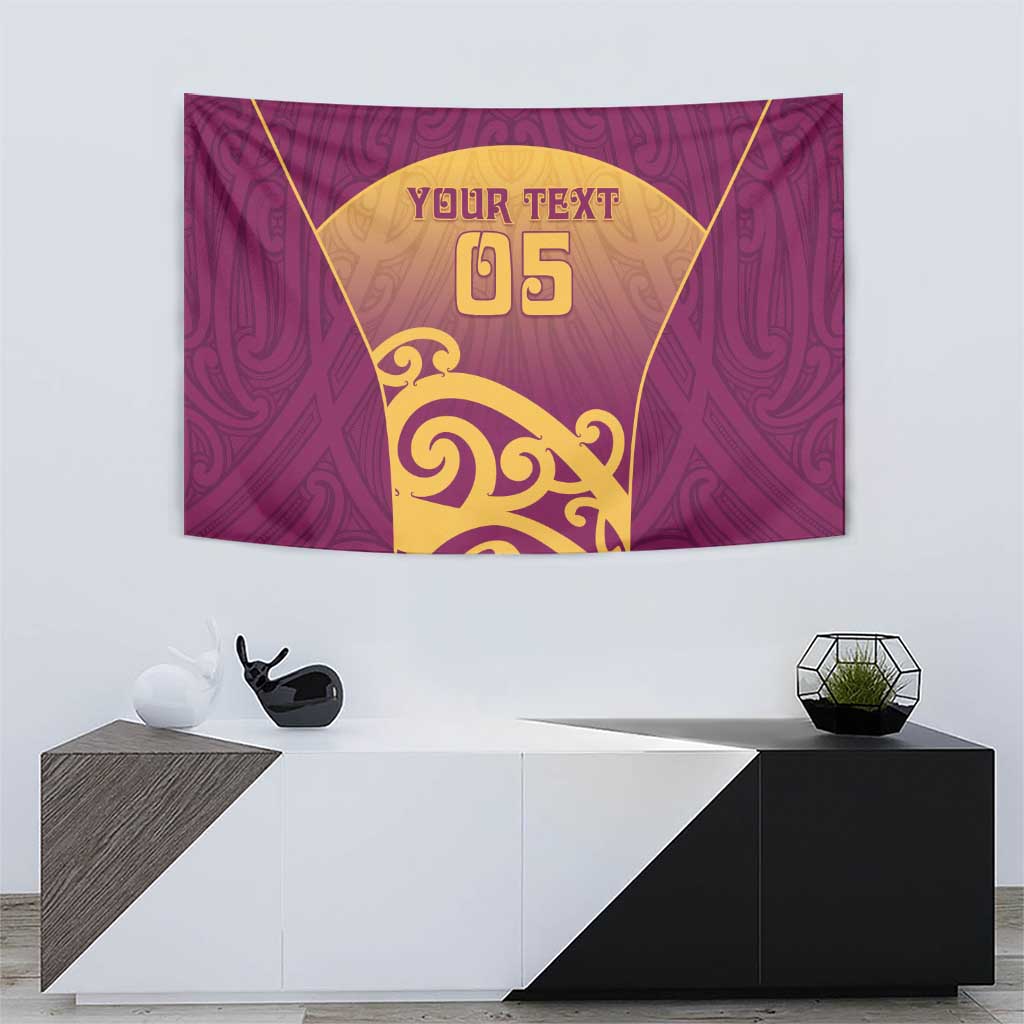 Custom Waiuku College Tapestry Maori Koru Pattern