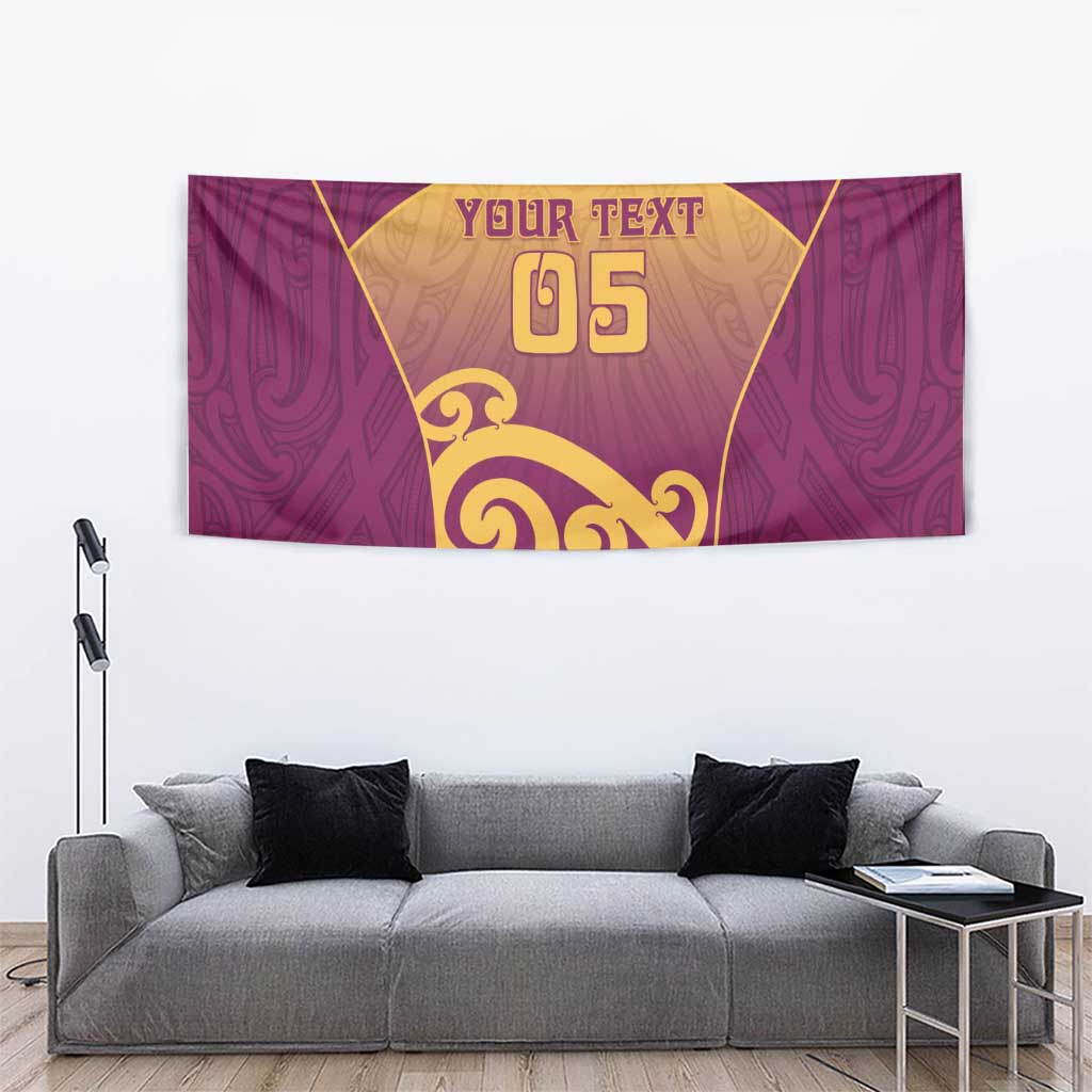 Custom Waiuku College Tapestry Maori Koru Pattern