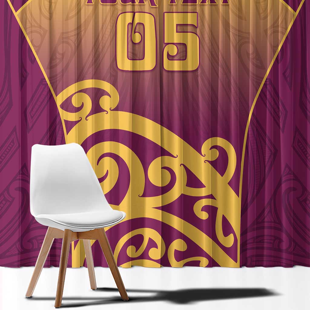 Custom Waiuku College Window Curtain Maori Koru Pattern LT05 - Polynesian Pride
