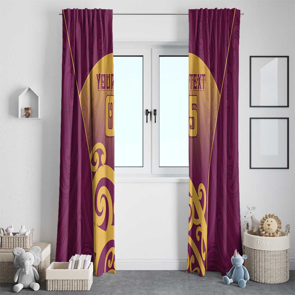 Custom Waiuku College Window Curtain Maori Koru Pattern LT05 - Polynesian Pride