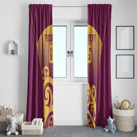 Custom Waiuku College Window Curtain Maori Koru Pattern LT05 - Polynesian Pride