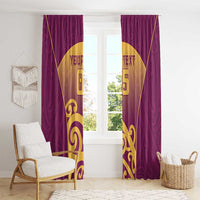 Custom Waiuku College Window Curtain Maori Koru Pattern LT05 - Polynesian Pride