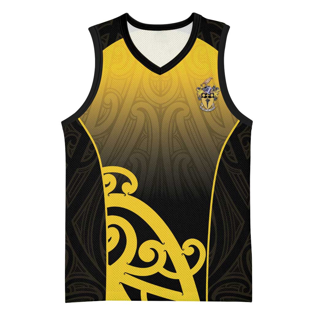 Custom Motueka High School Basketball Jersey Maori Koru Pattern LT05 Unisex Black - Polynesian Pride