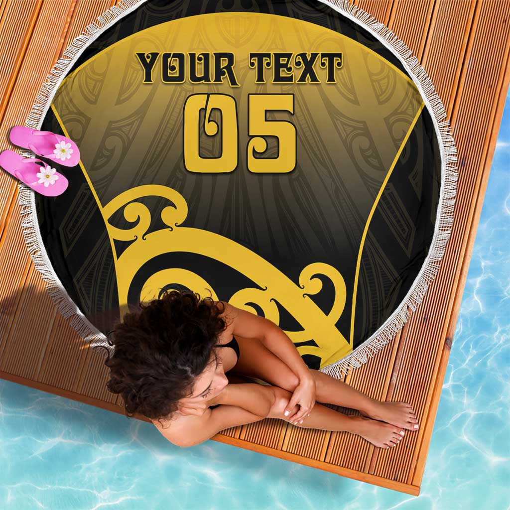 Custom Motueka High School Beach Blanket Maori Koru Pattern