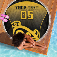 Custom Motueka High School Beach Blanket Maori Koru Pattern