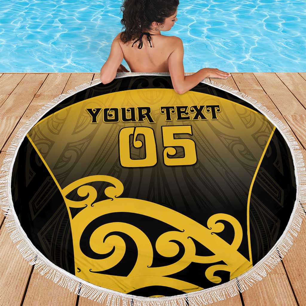 Custom Motueka High School Beach Blanket Maori Koru Pattern