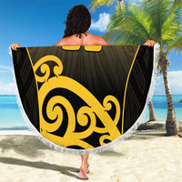 Custom Motueka High School Beach Blanket Maori Koru Pattern