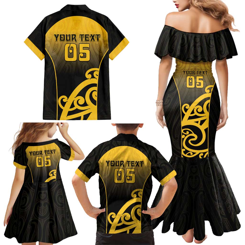 Custom Motueka High School Family Matching Mermaid Dress and Hawaiian Shirt Maori Koru Pattern LT05 - Polynesian Pride