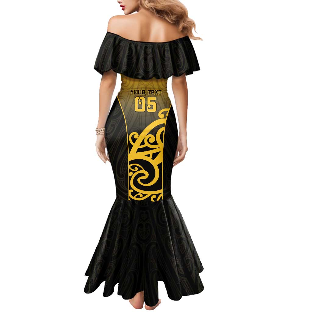 Custom Motueka High School Family Matching Mermaid Dress and Hawaiian Shirt Maori Koru Pattern LT05 - Polynesian Pride