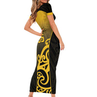 Custom Motueka High School Family Matching Short Sleeve Bodycon Dress and Hawaiian Shirt Maori Koru Pattern LT05 - Polynesian Pride