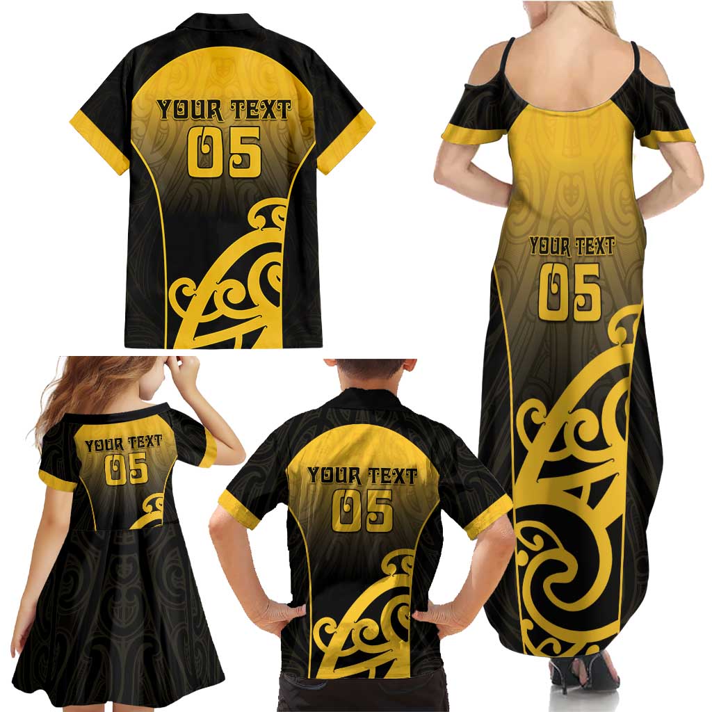 Custom Motueka High School Family Matching Summer Maxi Dress and Hawaiian Shirt Maori Koru Pattern LT05 - Polynesian Pride