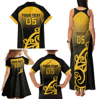 Custom Motueka High School Family Matching Tank Maxi Dress and Hawaiian Shirt Maori Koru Pattern LT05 - Polynesian Pride