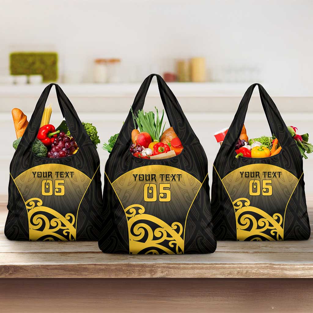 Custom Motueka High School Grocery Bag Maori Koru Pattern