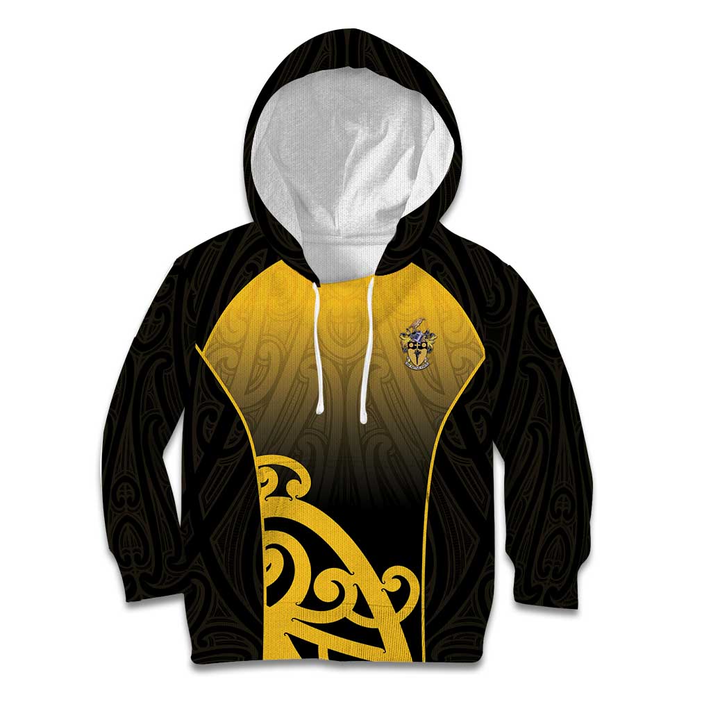 Custom Motueka High School Kid Hoodie Maori Koru Pattern LT05 Hoodie Black - Polynesian Pride
