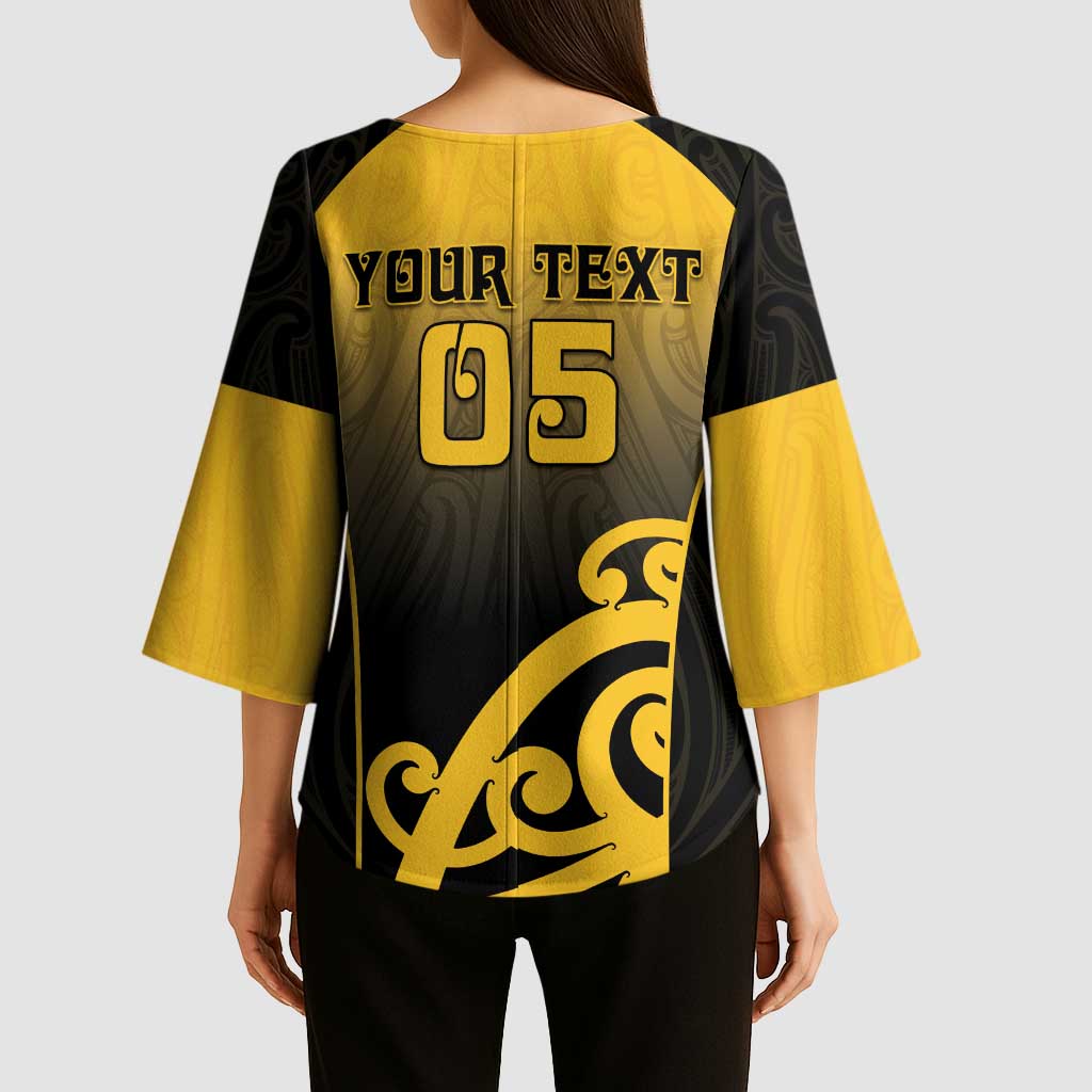 Custom Motueka High School Kimono Sleeve Blouse Maori Koru Pattern LT05 - Polynesian Pride
