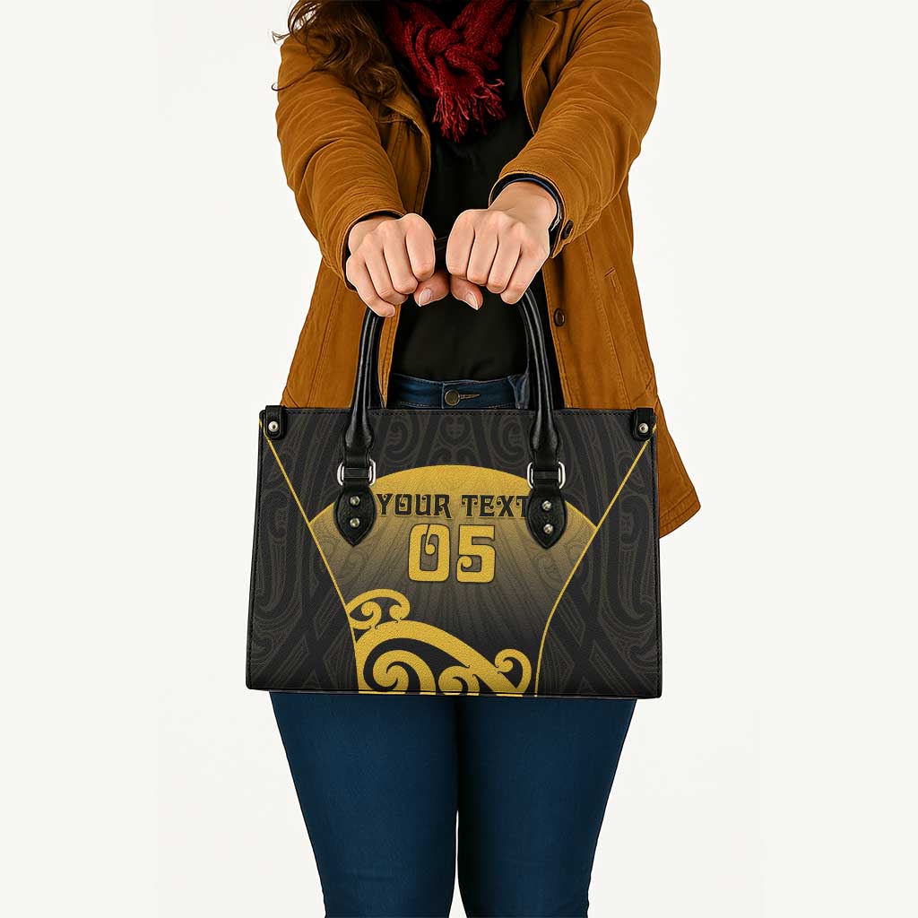 Custom Motueka High School Leather Bag Maori Koru Pattern